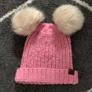 Knitted Roots Girls Faux Pom hat